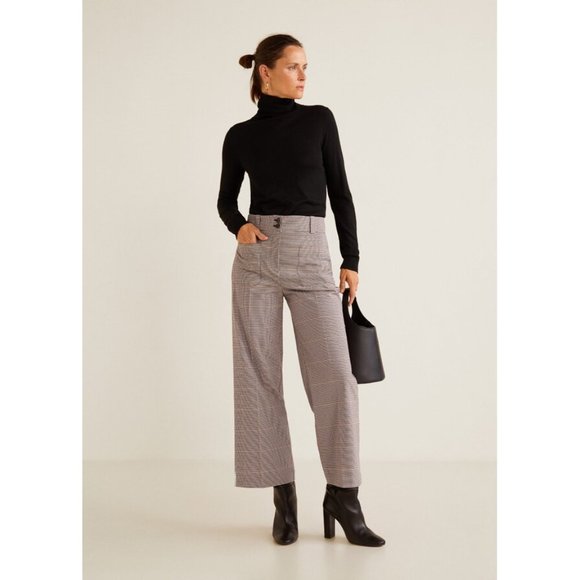 Mango Printed Plaid Pocket Trousers - Picture 2 of 10